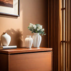 Elegant Ceramic Vase with Ribbed Structure | High & Bury