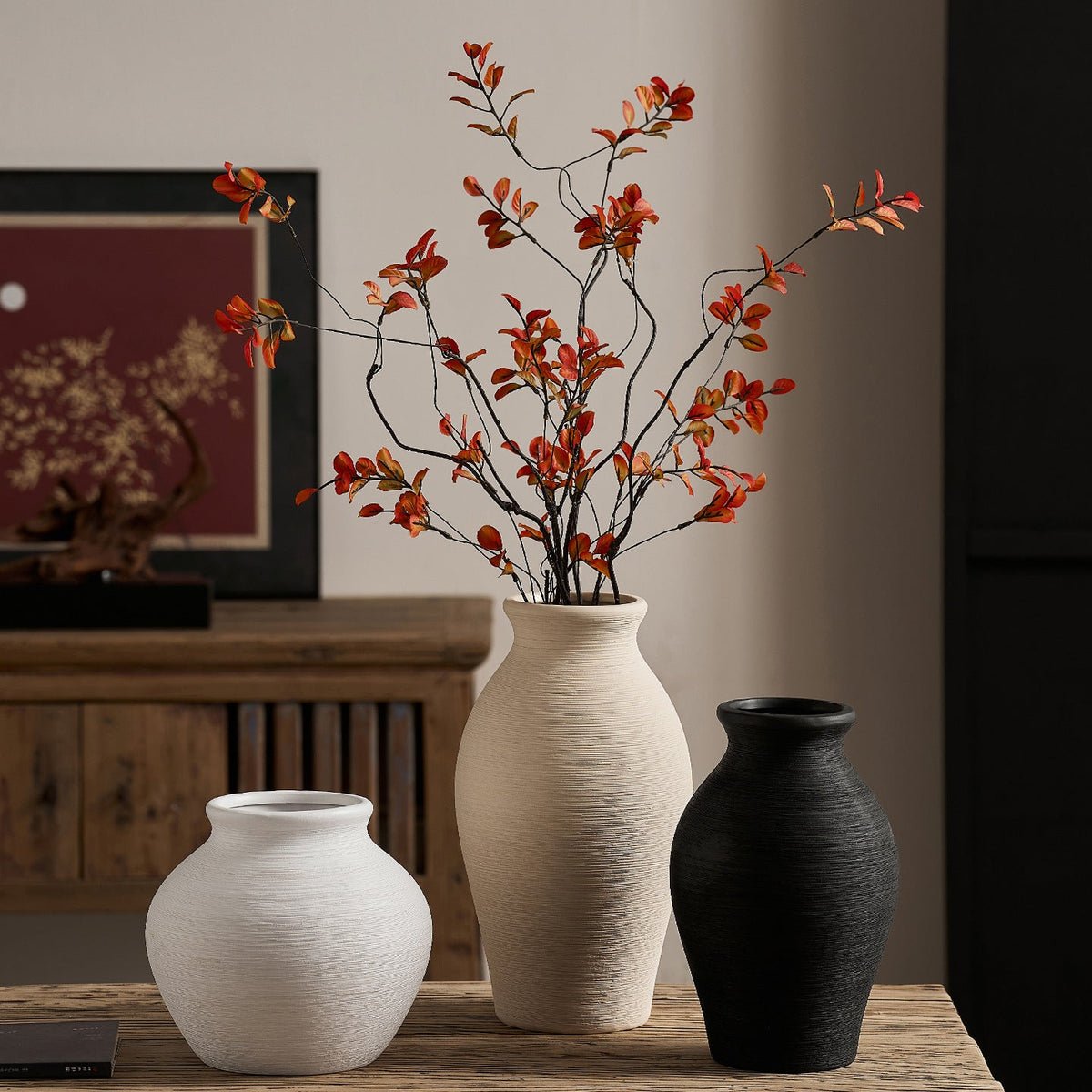 Elegant Ceramic Vase with Textured Design | High & Bury