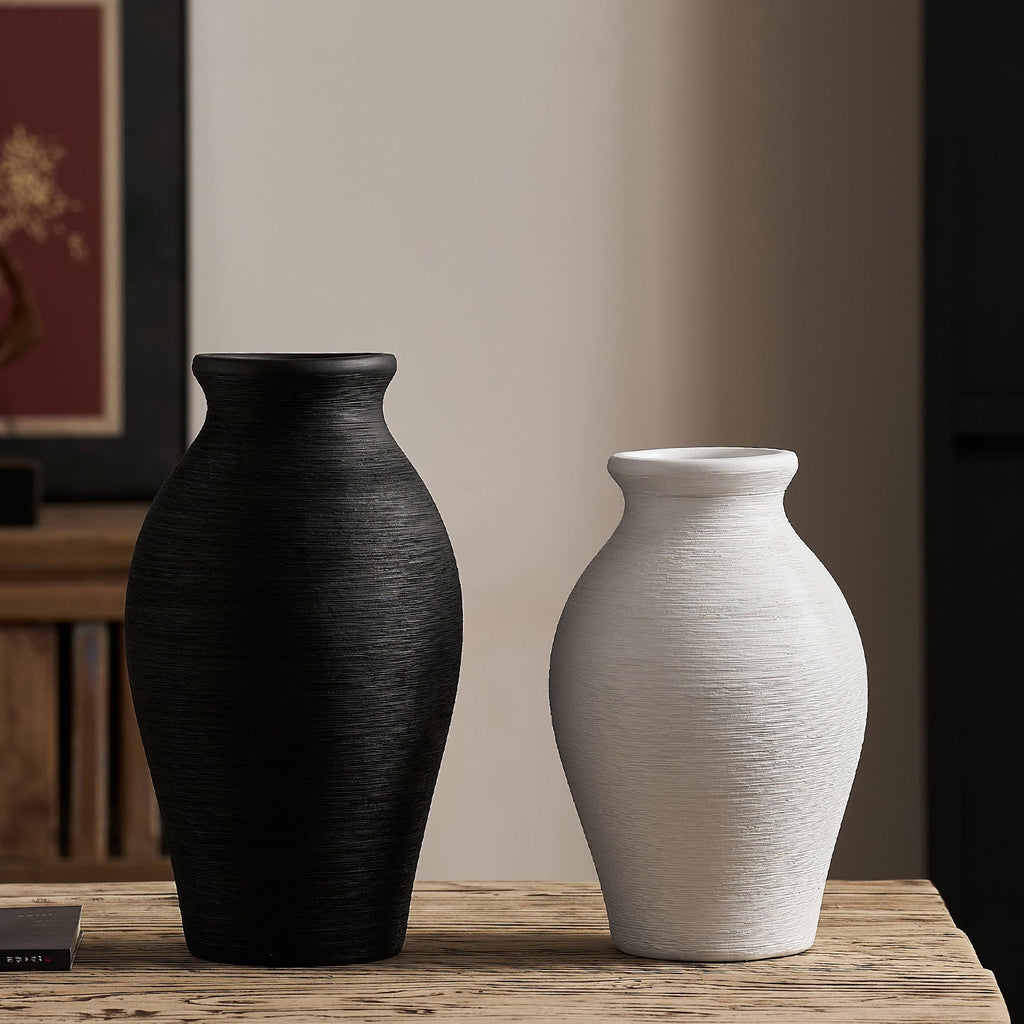 Elegant Ceramic Vase with Textured Design | High & Bury