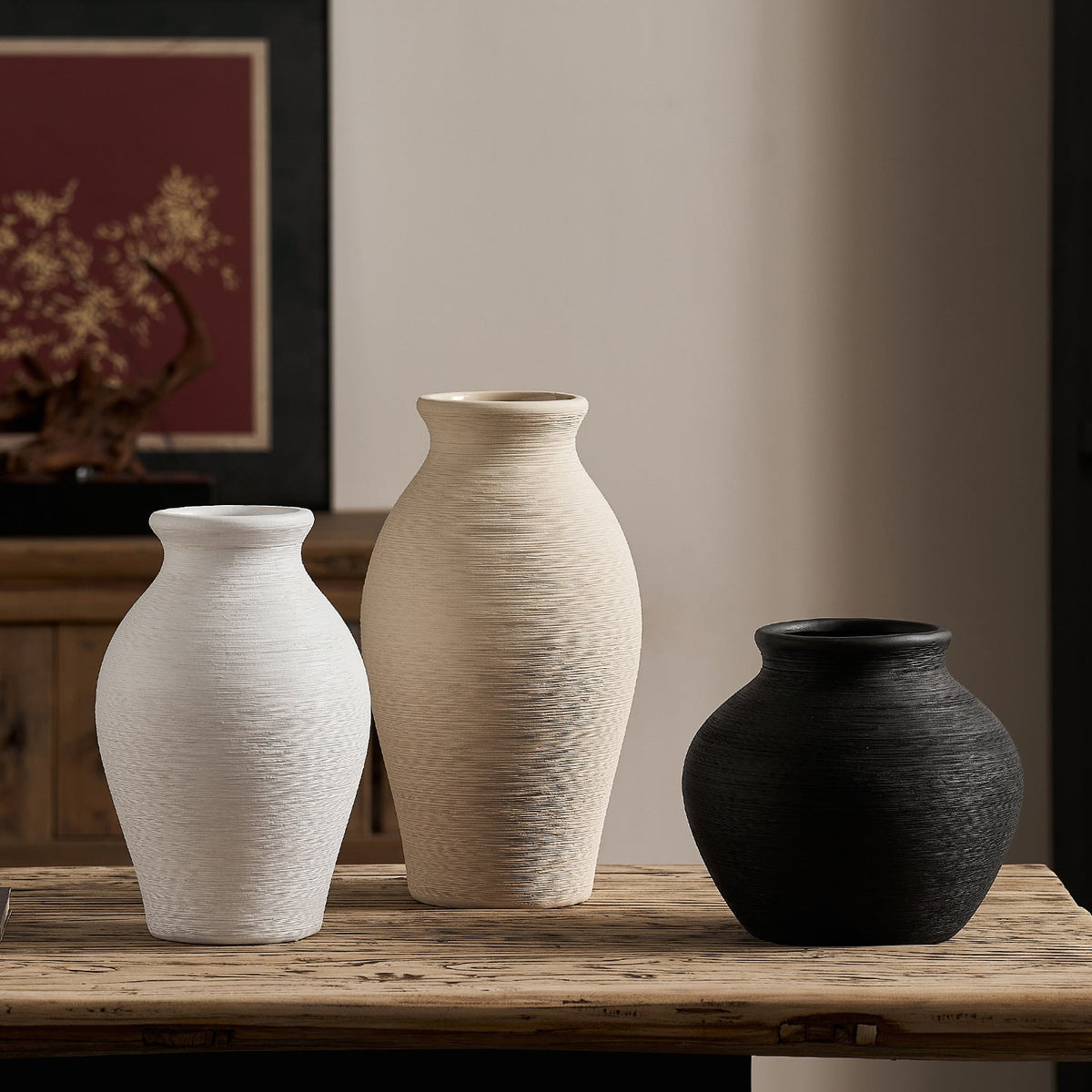 Elegant Ceramic Vase with Textured Design | High & Bury