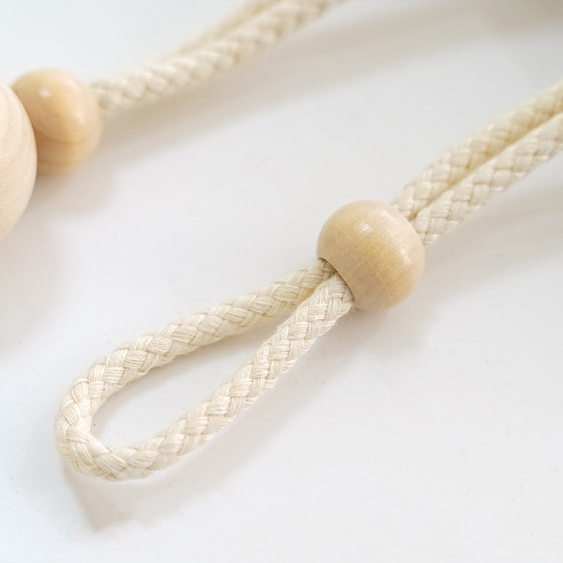 Elegant Curtain Holder with Wooden Beads | High & Bury
