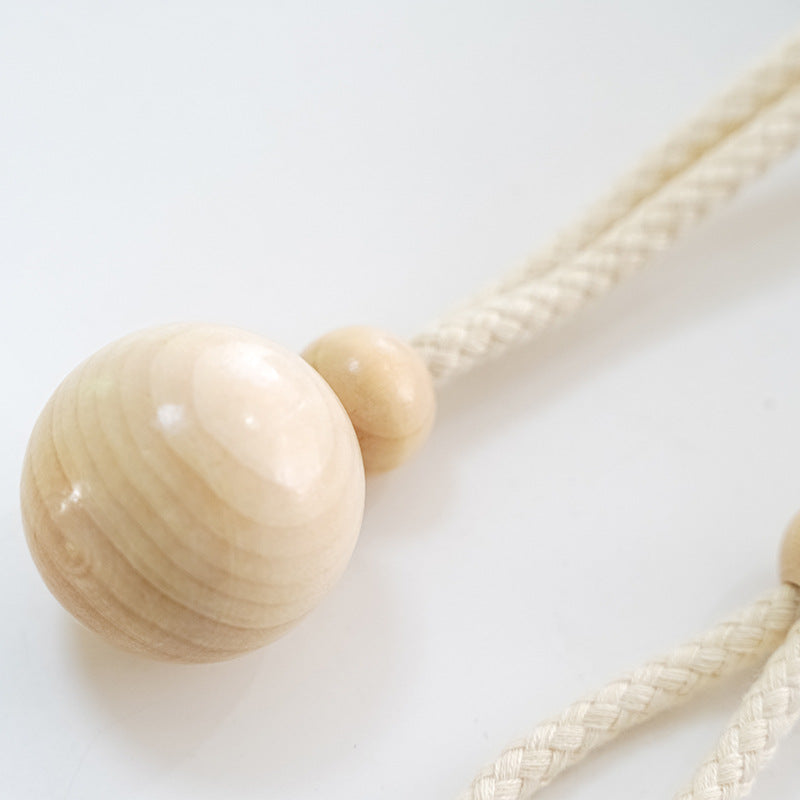 Elegant Curtain Holder with Wooden Beads | High & Bury