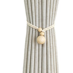 Elegant Curtain Holder with Wooden Beads | High & Bury