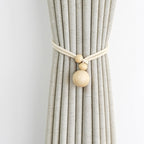 Elegant Curtain Holder with Wooden Beads | High & Bury