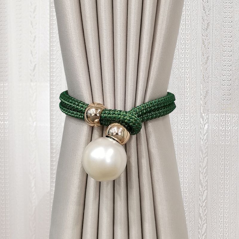 Elegant Curtain Tieback with Decorative Pearl | High & Bury