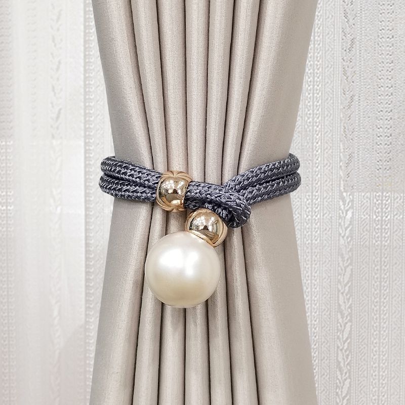 Elegant Curtain Tieback with Decorative Pearl | High & Bury