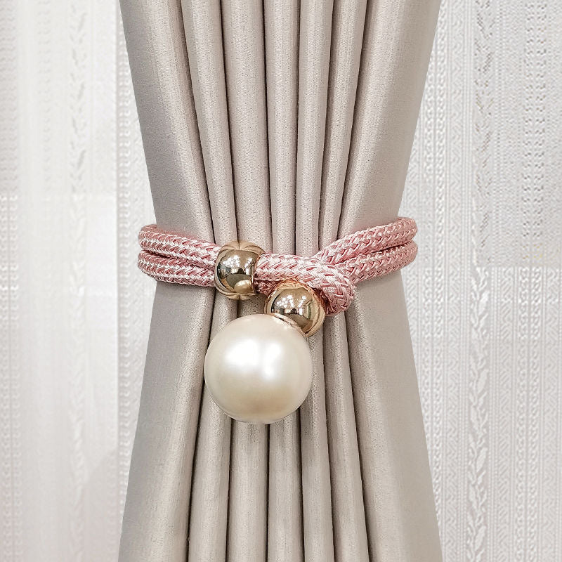 Elegant Curtain Tieback with Decorative Pearl | High & Bury