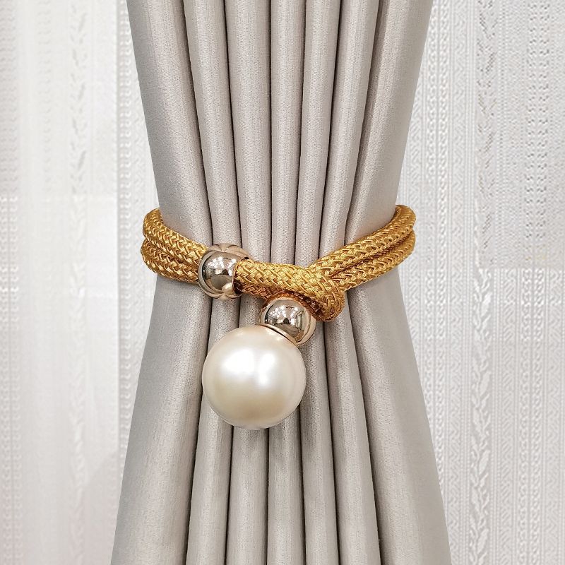 Elegant Curtain Tieback with Decorative Pearl | High & Bury
