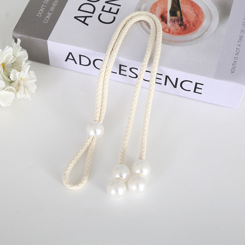 Elegant Curtain Tieback with Pearl Trim | High & Bury