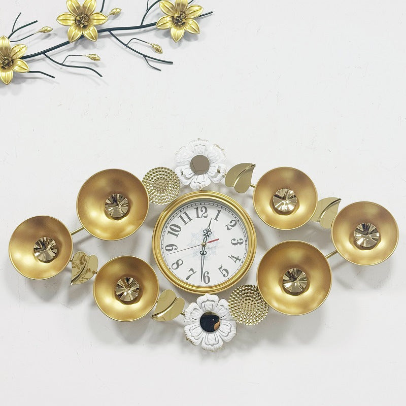 Elegant Decorative Wall Clock with Floral Accents | High & Bury