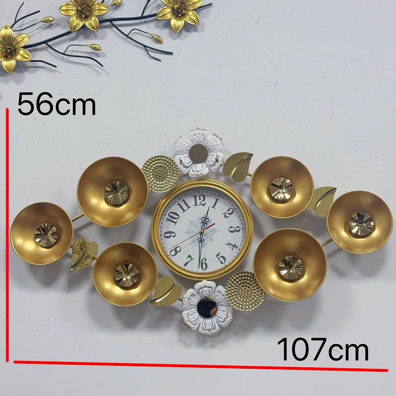 Elegant Decorative Wall Clock with Floral Accents | High & Bury