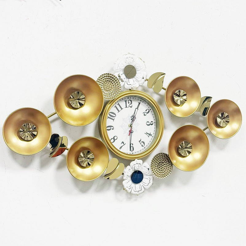 Elegant Decorative Wall Clock with Floral Accents | High & Bury