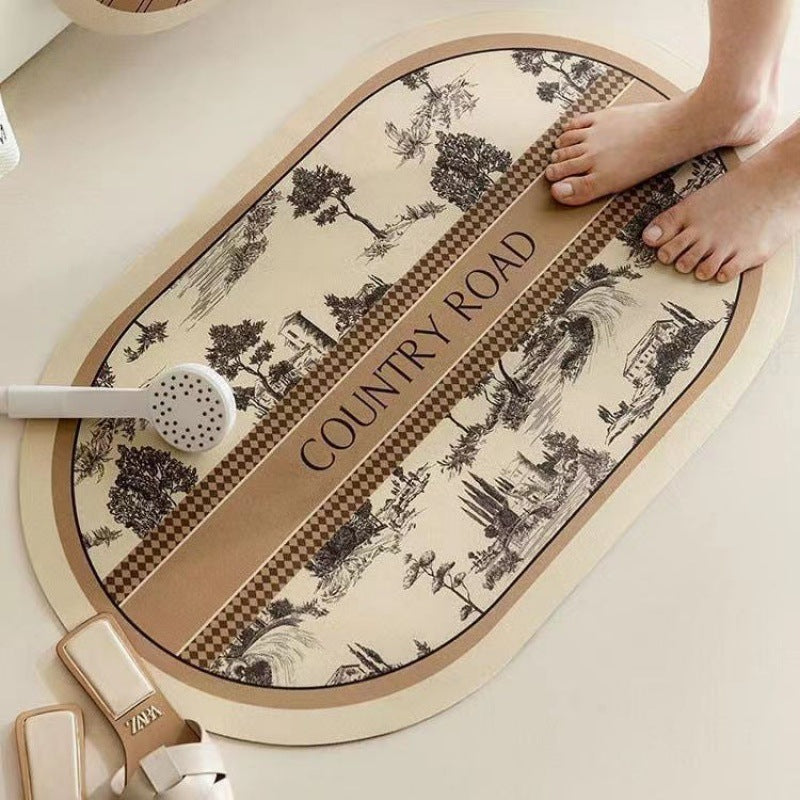 Elegant Floral Design Bath Mat | High & Bury