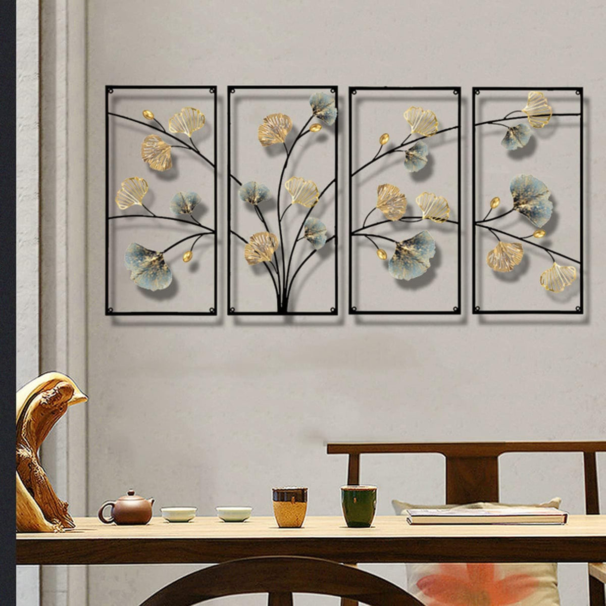 Elegant Floral Metal Wall Art Sculpture | High & Bury