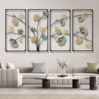 Elegant Floral Metal Wall Art Sculpture | High & Bury
