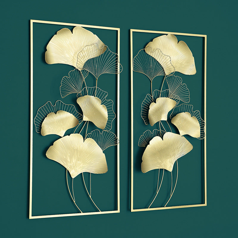 Elegant Ginkgo Leaf Metal Wall Art Sculpture | High & Bury