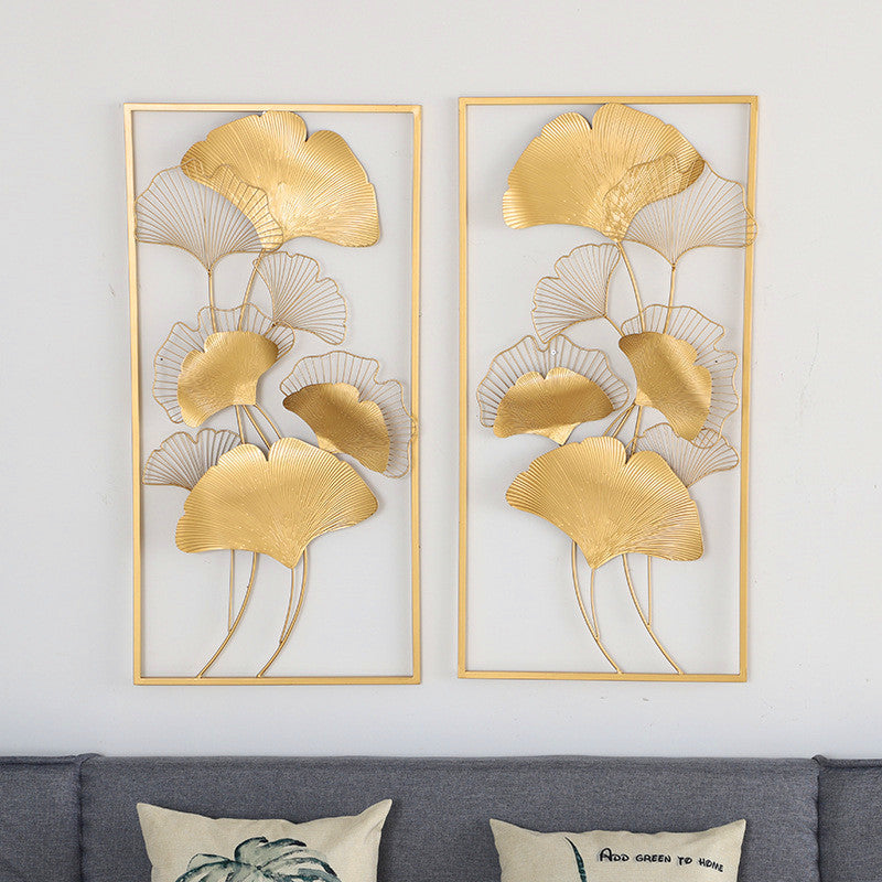 Elegant Ginkgo Leaf Metal Wall Art Sculpture | High & Bury