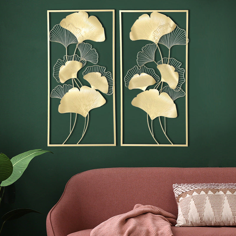 Elegant Ginkgo Leaf Metal Wall Art Sculpture | High & Bury