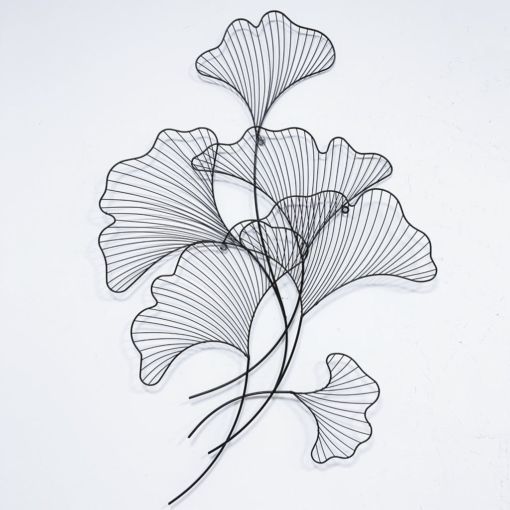 Elegant Ginkgo Leaf Metal Wall Sculpture | High & Bury