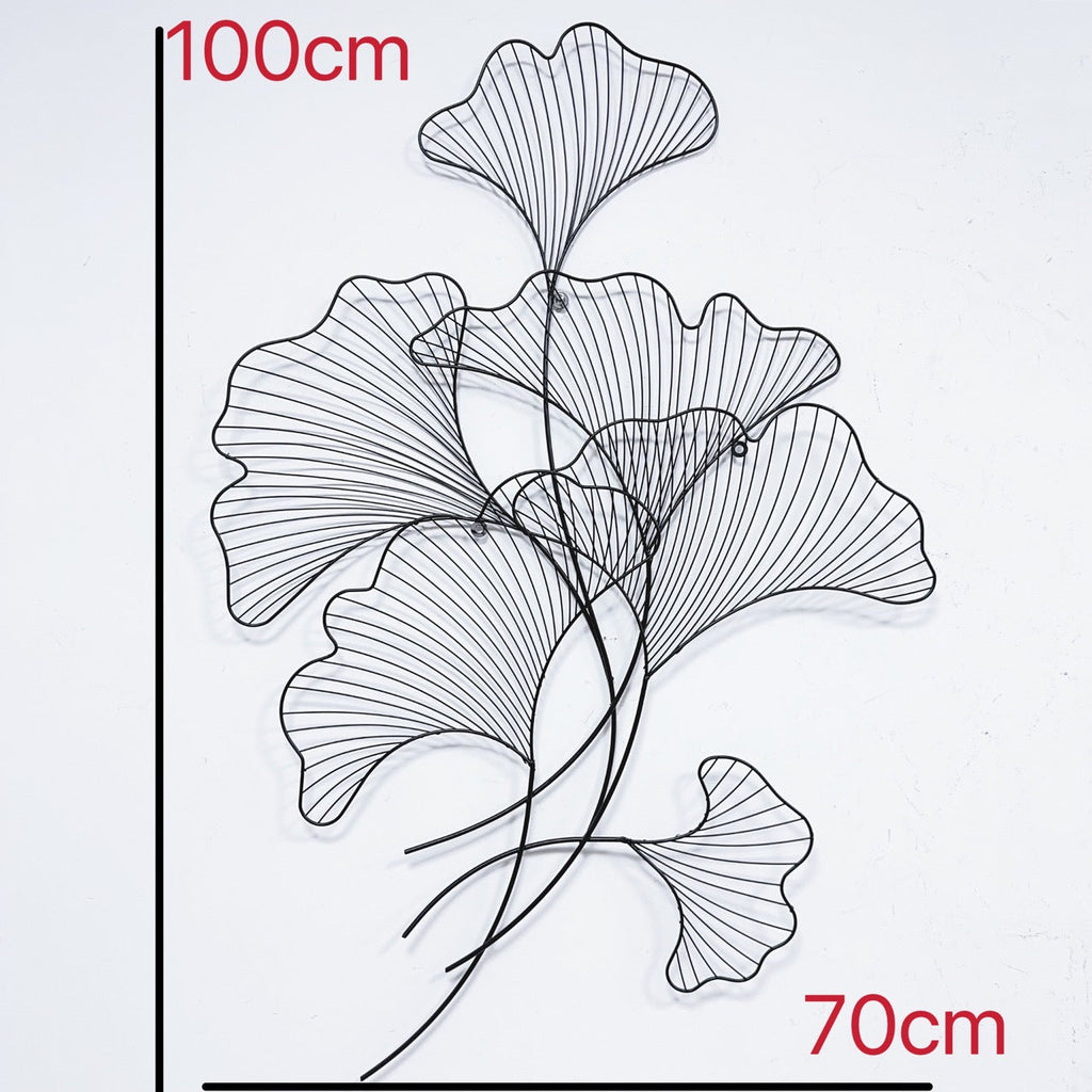 Elegant Ginkgo Leaf Metal Wall Sculpture | High & Bury