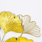 Elegant Ginkgo Leaf Wall Art Sculpture Metal | High & Bury