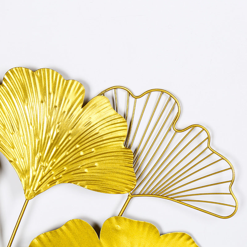 Elegant Ginkgo Leaf Wall Art Sculpture Metal | High & Bury