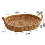 Elegant Handwoven Oval Storage Bowl | High & Bury