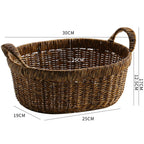 Elegant Handwoven Oval Storage Bowl | High & Bury