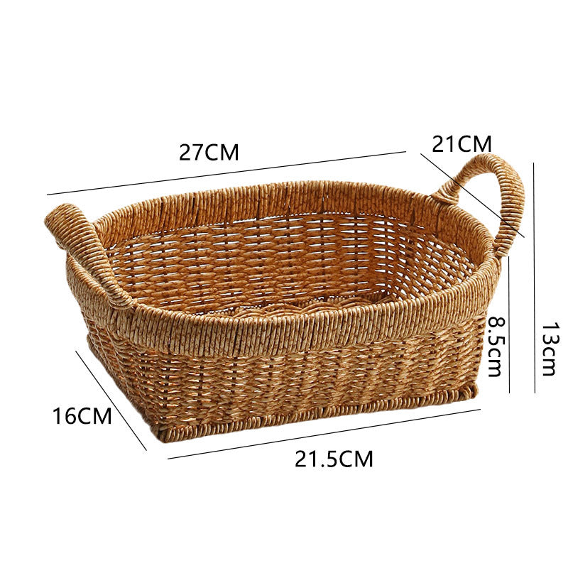 Elegant Handwoven Oval Storage Bowl | High & Bury