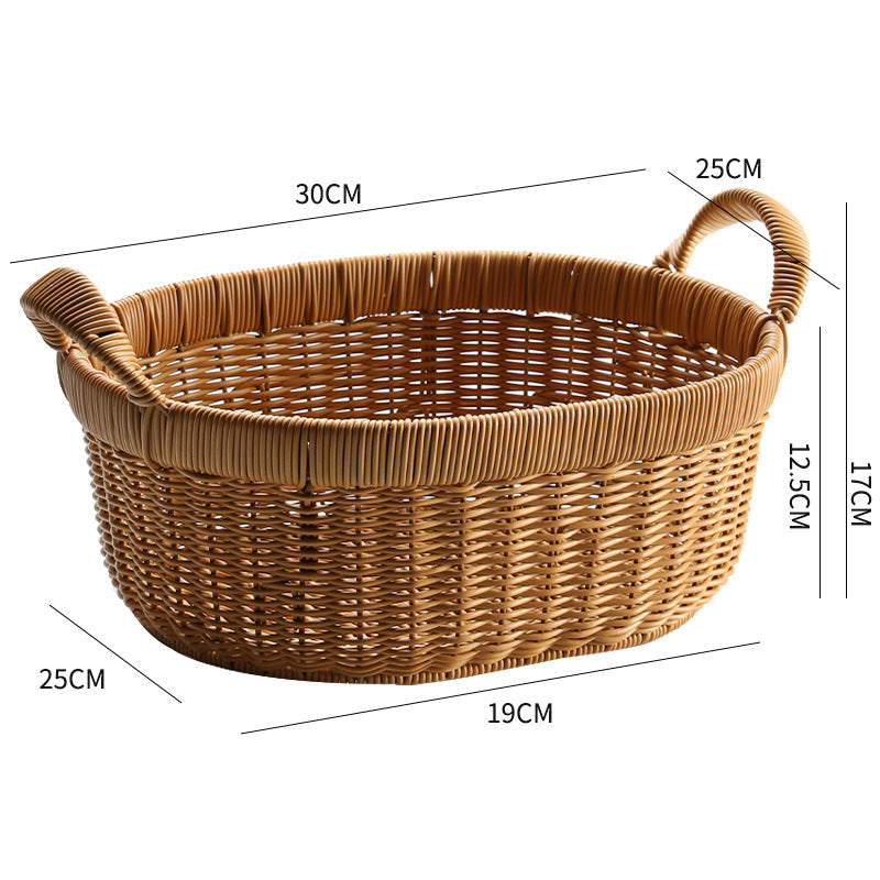 Elegant Handwoven Oval Storage Bowl | High & Bury