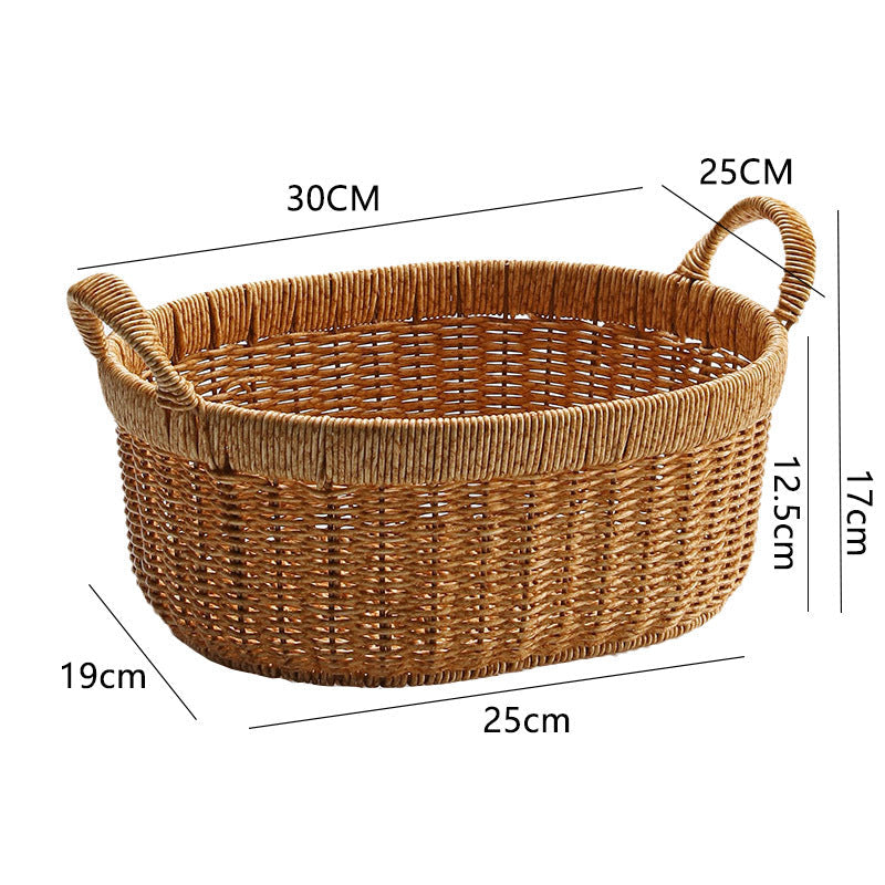 Elegant Handwoven Oval Storage Bowl | High & Bury