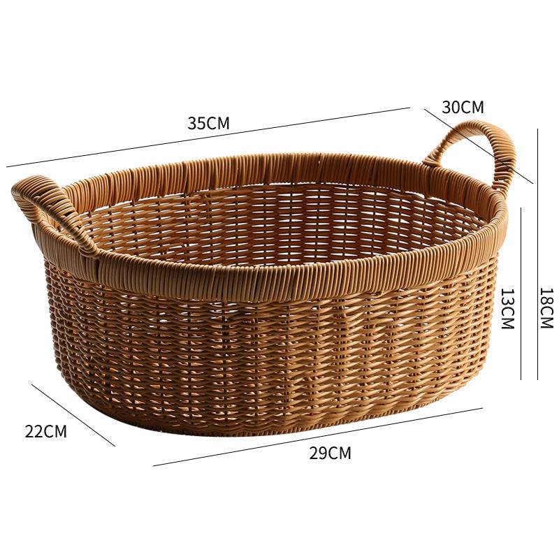 Elegant Handwoven Oval Storage Bowl | High & Bury