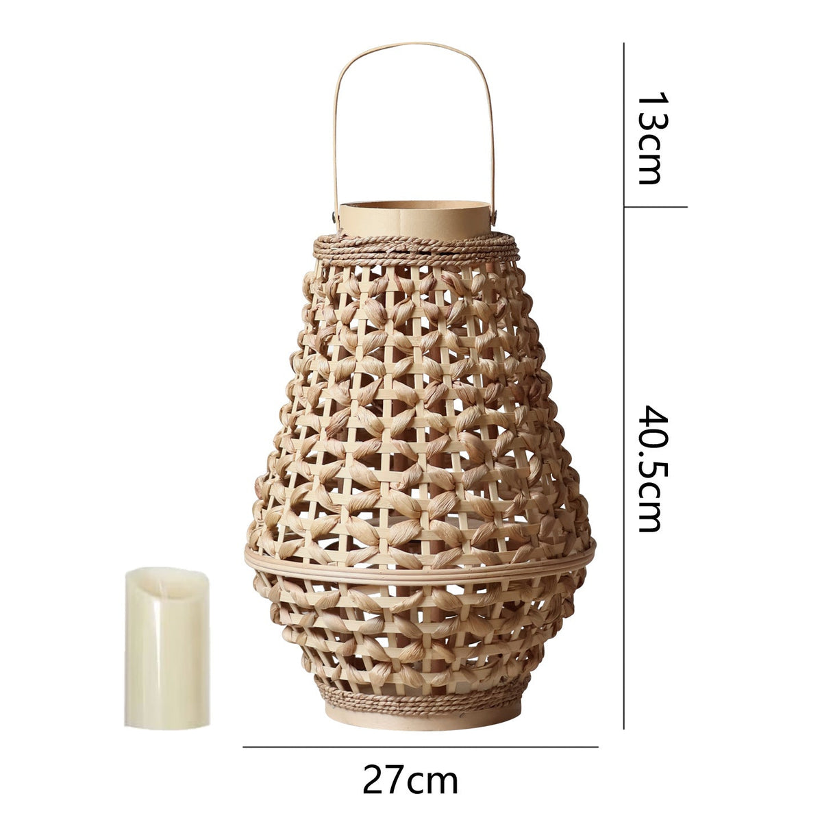 Elegant Lantern made of Braided Rattan | High & Bury