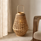 Elegant Lantern made of Braided Rattan | High & Bury
