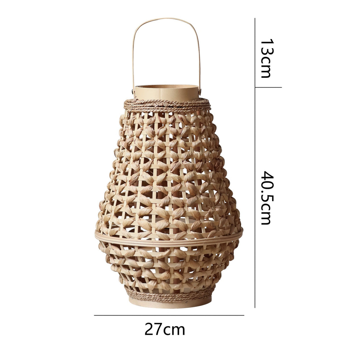 Elegant Lantern made of Braided Rattan | High & Bury