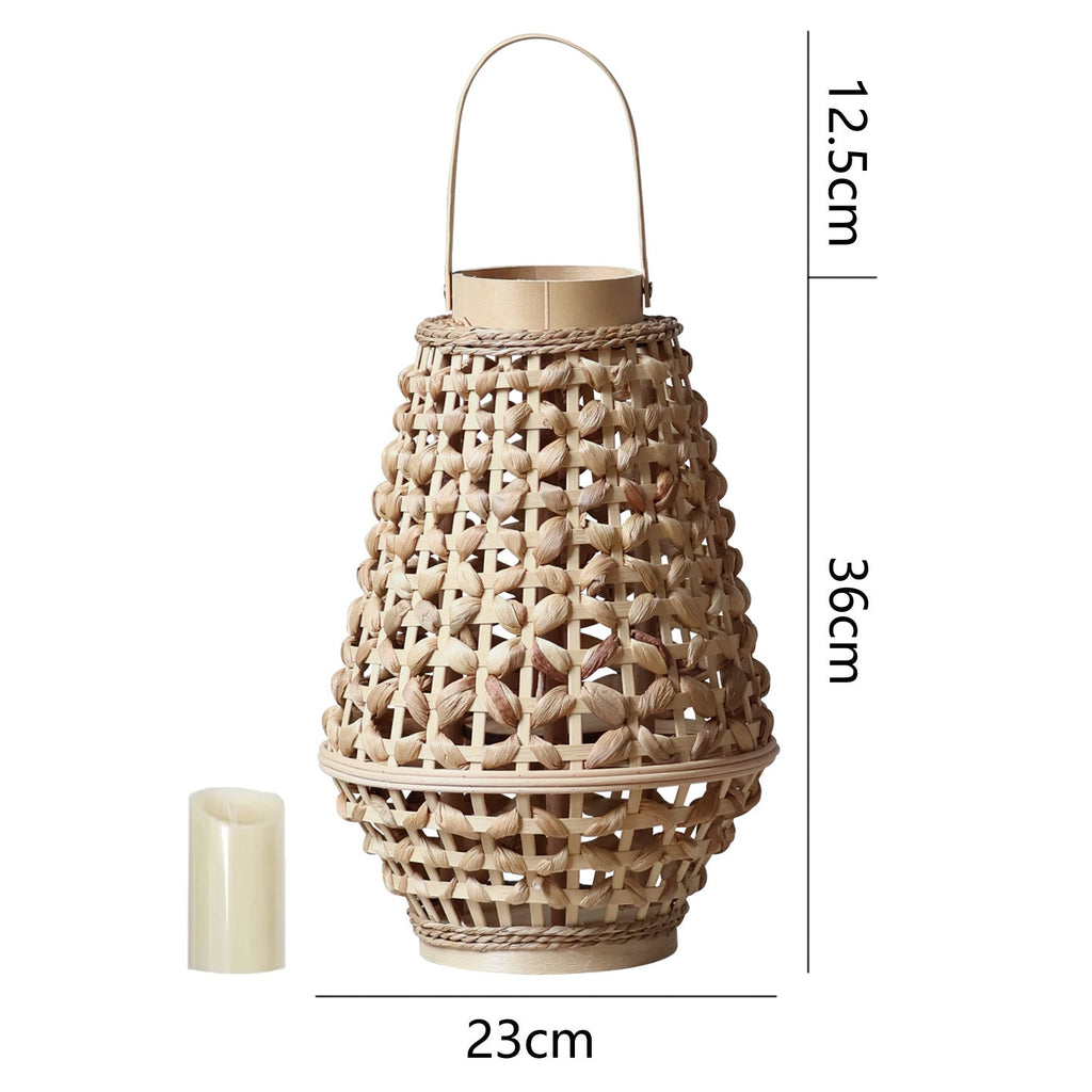 Elegant Lantern made of Braided Rattan | High & Bury