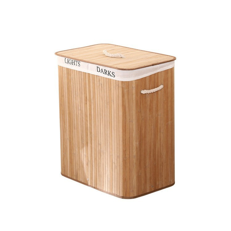 Elegant Laundry Basket made of Bamboo with Practical Lid | High & Bury