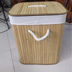 Elegant Laundry Basket made of Bamboo with Practical Lid | High & Bury
