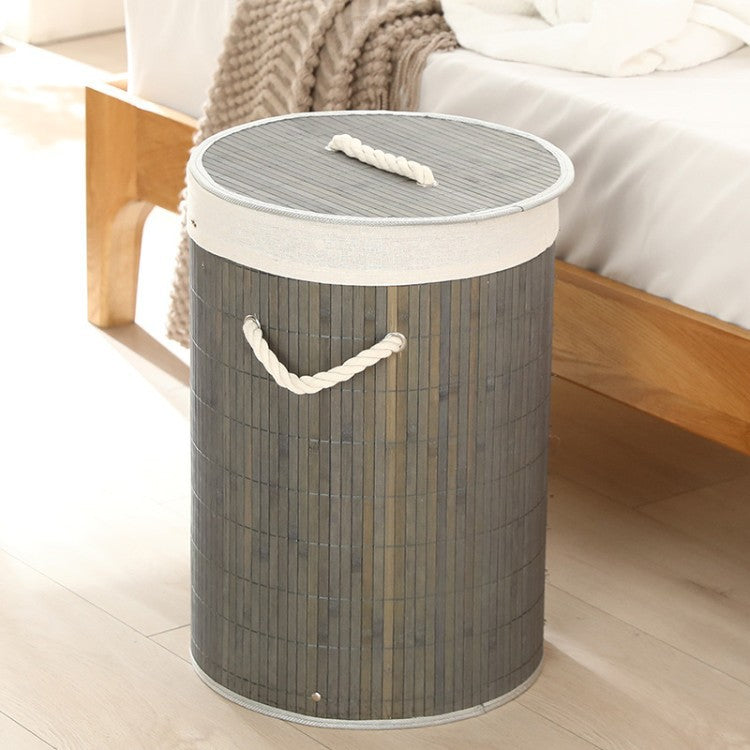 Elegant Laundry Basket made of Bamboo with Practical Lid | High & Bury