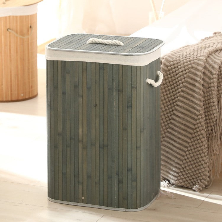 Elegant Laundry Basket made of Bamboo with Practical Lid | High & Bury