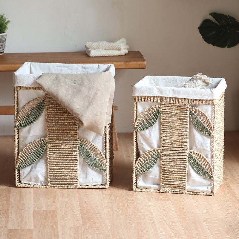 Elegant Laundry Basket made of Natural Wicker with Fabric Lining | High & Bury