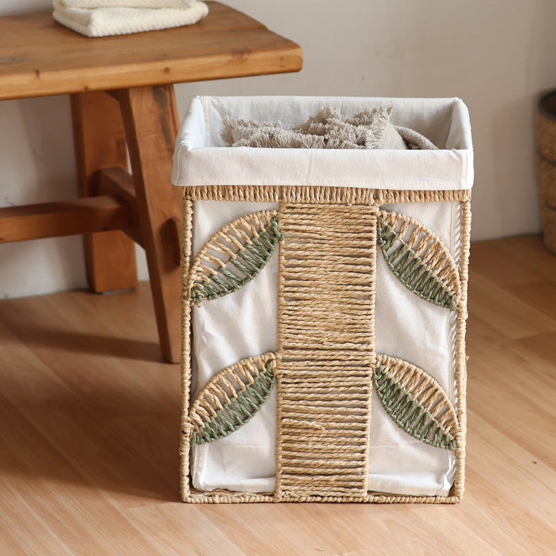 Elegant Laundry Basket made of Natural Wicker with Fabric Lining | High & Bury