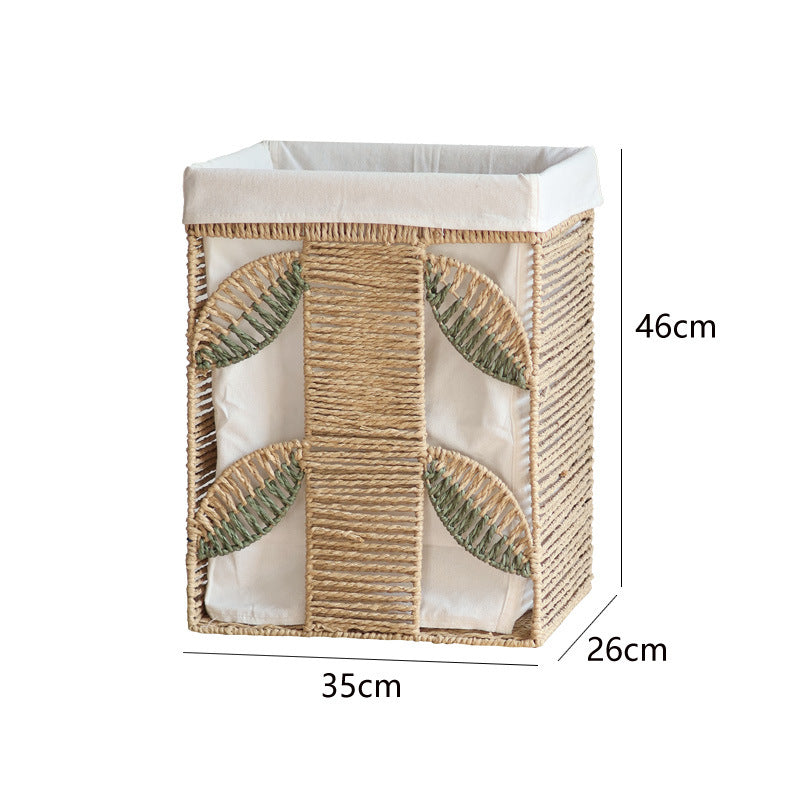 Elegant Laundry Basket made of Natural Wicker with Fabric Lining | High & Bury