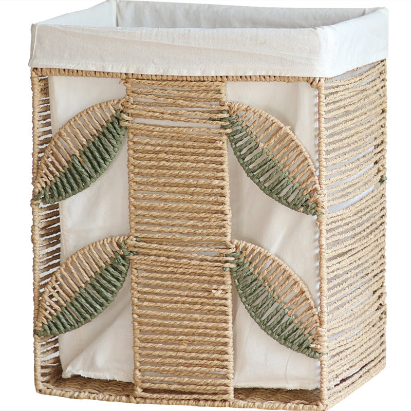 Elegant Laundry Basket made of Natural Wicker with Fabric Lining | High & Bury