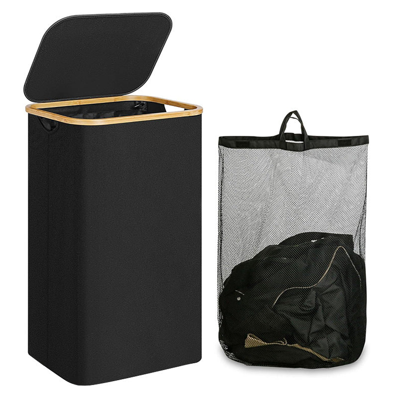 Elegant Laundry Basket with Removable Inner Bag | High & Bury