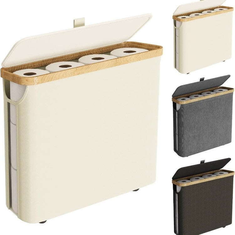 Elegant Laundry Container made of High-Quality Textile with Bamboo Frame | High & Bury
