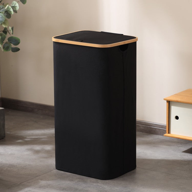 Elegant Laundry Container made of High-Quality Textile with Bamboo Frame | High & Bury