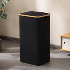 Elegant Laundry Container made of High-Quality Textile with Bamboo Frame | High & Bury