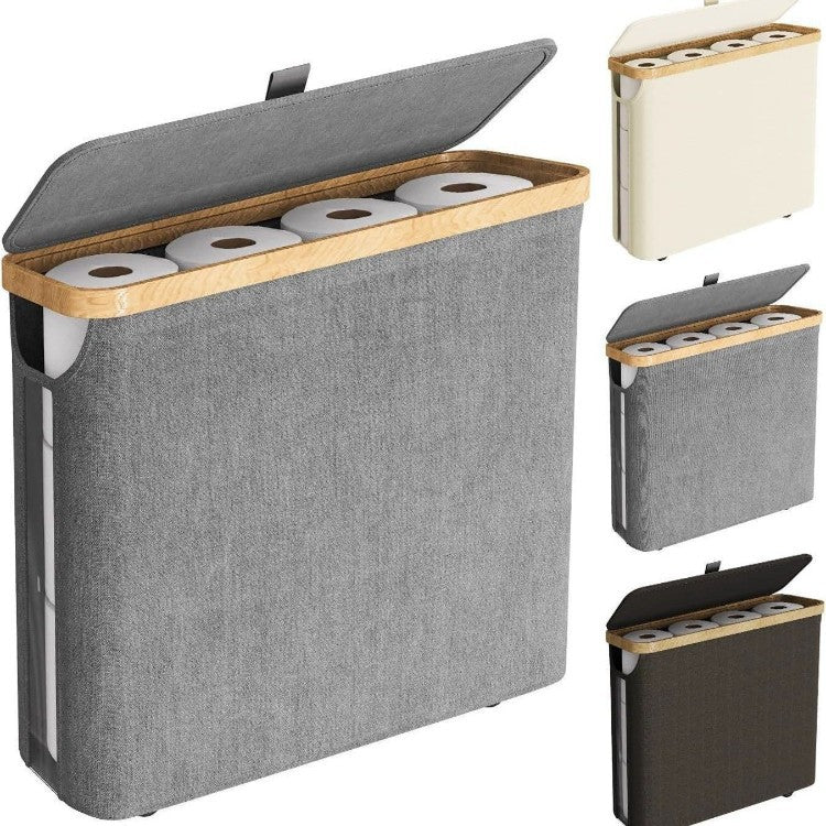 Elegant Laundry Container made of High-Quality Textile with Bamboo Frame | High & Bury