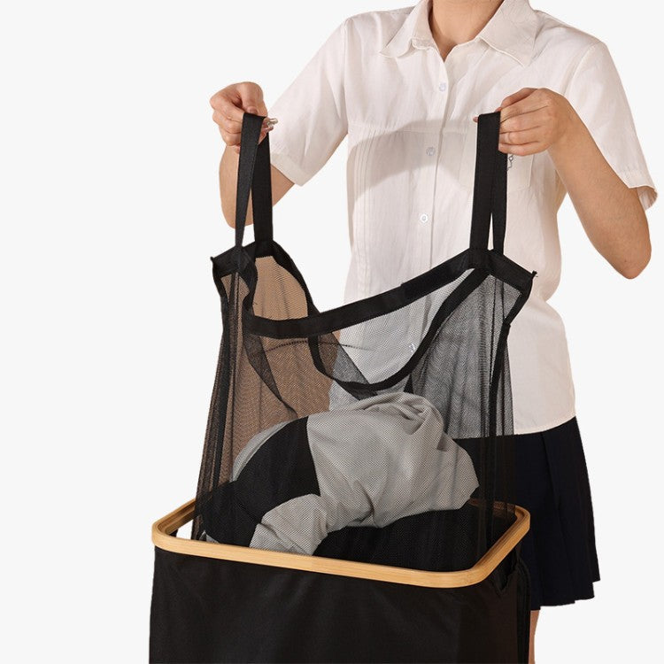 Elegant Laundry Container with Practical Lid and Carrying System | High & Bury